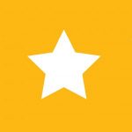 icon white star on yellow background